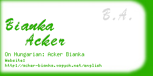 bianka acker business card